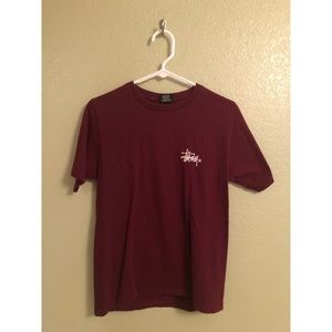 Burgundy “Stussy” T-Shirt